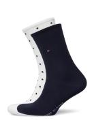 Th Women Sock Dot 2P Tommy Hilfiger White