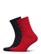 Th Women Sock Dot 2P Tommy Hilfiger Red