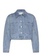 Pocketed Denim Jacket Mango Blue