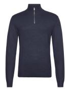 Half Zip Mélange Knit Lindbergh Navy