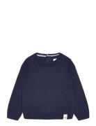 Round-Neck Knitted Sweater Mango Navy