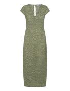 Textured Printed Dress Mango Green