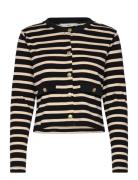 Striped Cardigan With Buttons Mango Black