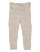 Merino Classic Rib Leggings W. Drawstrings Copenhagen Colors Beige