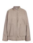 Nmhalston L/S Bomber Jacket Wvn Noos NOISY MAY Beige