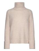 Slfsia Ras Ls Knit High Neck Selected Femme Cream