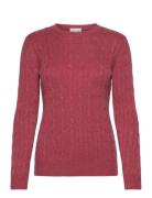 O-Neck Cable Sweater Davida Cashmere Red