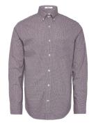 Reg Poplin Micro Check Shirt GANT Burgundy