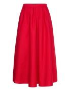 Pleated Midi-Skirt Mango Red