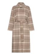 Checked Handstitched Car Coat GANT Beige