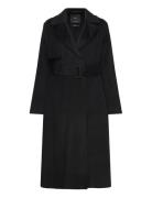 Wool Coat With Handmade Belt Mango Black