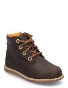 Pokey Pine Mid Lace Up With Zip Boot Dark Brown Timberland Brown