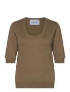 Mspam Scoop Neck Knit T-Shirt Minus Khaki