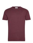 Basic Tee S/S In Melange Lindbergh Burgundy