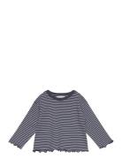 Striped Cotton T-Shirt Mango Navy