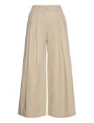 Cotton Pleated Trousers Mango Beige