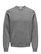 Onspin Reg 12 Crew Knit ONLY & SONS Grey