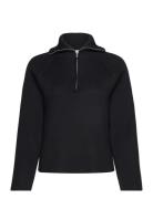 Objelly Re L/S Zip Knit Pullover Div Object Black