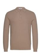 Onsphill Reg 12 Rib Ls Polo Knit ONLY & SONS Beige