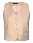 Striped Suit Waistcoat Mango Cream