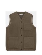 Akrasmus Boiled Wool Gilet Anerkjendt Khaki