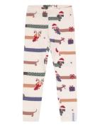 Bamboo Leggings Santa Dogs 65 74/80 Geggamoja Cream