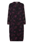 Carmelena L/S V-Neck Midi Dress Aop ONLY Carmakoma Black