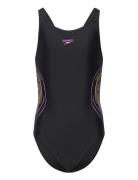 Girls Placmement Muscleback Speedo Black