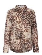 Printed Cotton Shirt Mango Brown