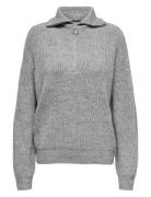 Onlbaker L/S Zip Pullover Knt Noos ONLY Grey