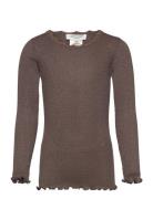 Long Sleeve T-Shirt W/Lyrex Rosemunde Kids Brown