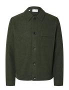 Slhnealy Ls Knit Shirt Jacket Noos Selected Homme Green