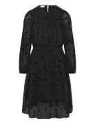 Dress Ls W. Flock Minymo Black