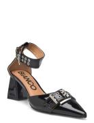 Biamaralyn Buckle D'orsay Pump Faux Leather Bianco Black