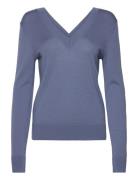 Merino Wool V-Neck Sweater Calvin Klein Blue