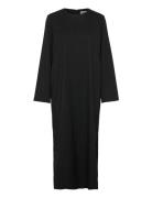 Objlisa Lo L/S Midi Dress Aop Div Object Black