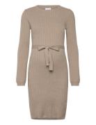 Mlrita L/S Knit Abk Dress Mamalicious Beige