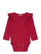 Body L/S Frill Modal Dot Petit Piao Red