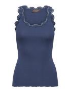 Rwbabette Sl U-Neck Long Lace Top Rosemunde Blue