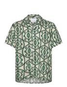 Ornament Aop Tencel Ss Shirt Les Deux Green