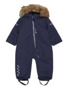 Toddler Padded Jumpsuit With Fur Mint 74 ISBJÖRN Of Sweden Navy