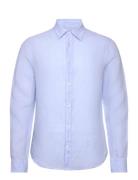 Slim Ls Linen Melange Shirt J. Lindeberg Blue