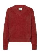 Fluffy V-Neck Relaxed Pullover Scotch & Soda Red