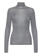 Mscally Roll Neck Long Sleeve Top Minus Grey