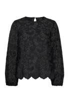 Msmisala Long Sleeve Lace Blouse Minus Black