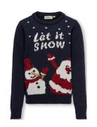 Kogxmas Happy Ls O-Neck Knt Kids Only Navy