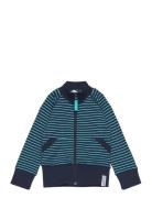 Zip Sweater Navy/Turq Str 04 86/92 Geggamoja Navy