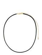 Charm Leather Cord Necklace Pilgrim Black