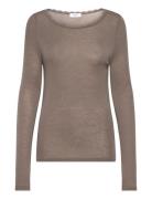 Rwsamber Ls Boatneck W. Lace Rosemunde Beige