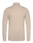 Slhryan Structure Roll Neck W Selected Homme Beige